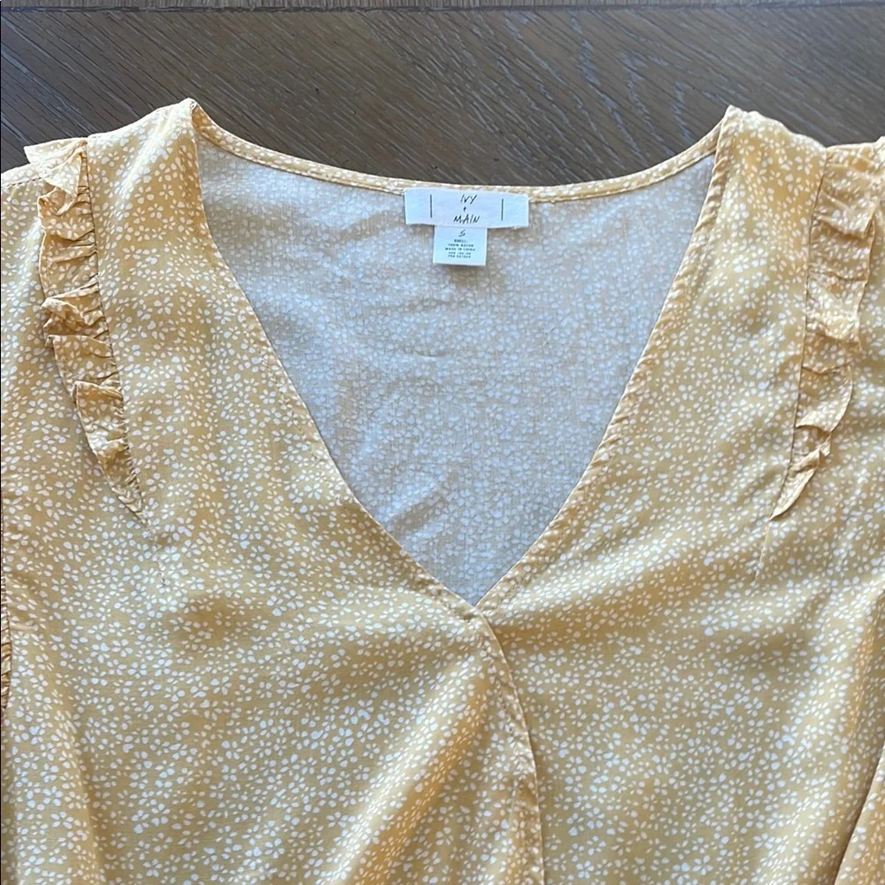 Ivy & Main Ruffle Sleeve Crop Top - Picture 6 of 7